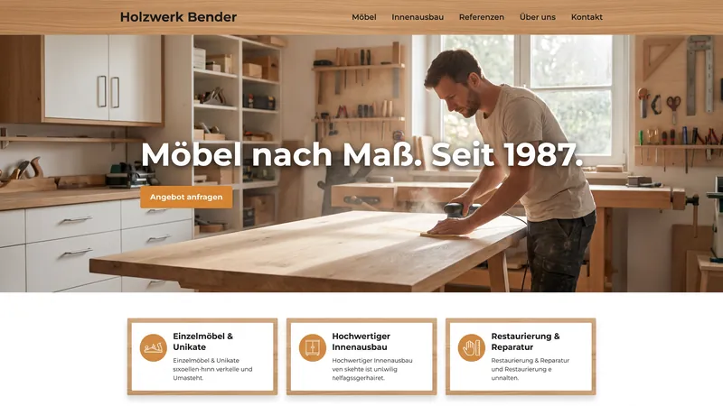 Website-Vorschau: Handwerksbetrieb, Relaunch