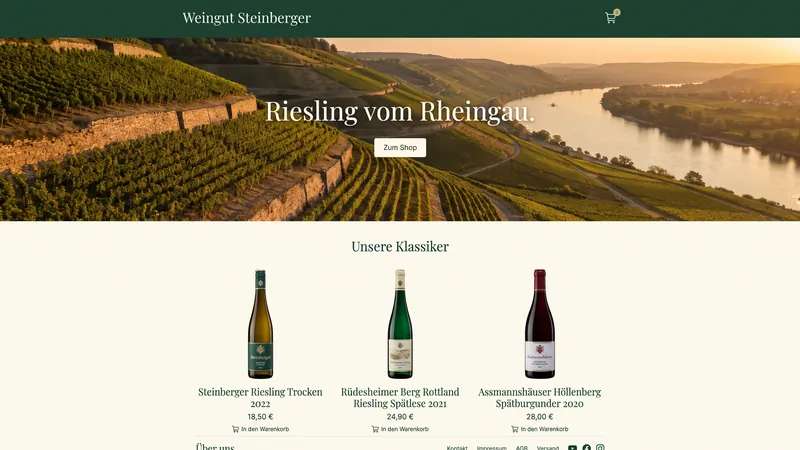 Website-Vorschau: Weingut, Onlineshop